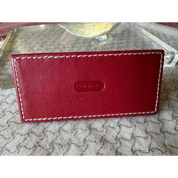 Coach red Leather Acrylic Photo Frame lucite 8x6” modern decor - Picture 10 of 16